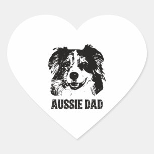 Mannen Aussie Pa - Australische Shepherd Dog Dad Hart Sticker