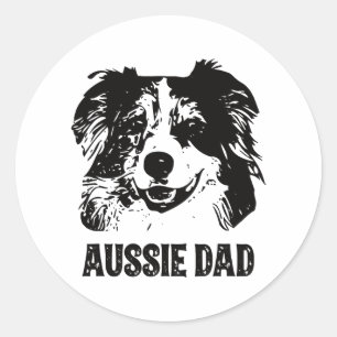 Mannen Aussie Pa - Australische Shepherd Dog Dad Ronde Sticker