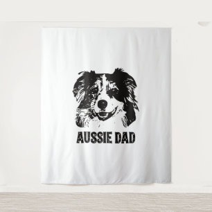 Mannen Aussie Pa - Australische Shepherd Dog Dad Wandkleed