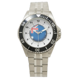 Mannen Australië Vlag Roestvrij stalen horloge