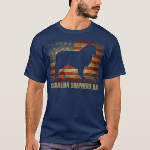 Mannen Australische Shepherd Dad American T-shirt