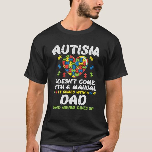Mannen autisme komt niet met pap Puzzle Awa T-shirt (Voorkant)
