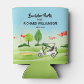 Mannen Avond Golf Thema Naam Datum Blikjeskoeler (Achterkant)