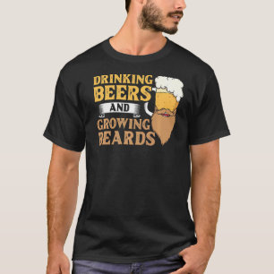 Mannen baard en bier Drink haargroei T-shirt
