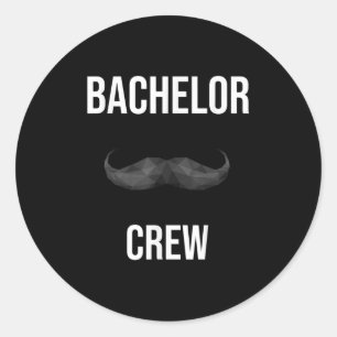 Mannen Bachelor Crew Bruidegom Bruid Avond Bachelo Ronde Sticker