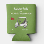 Mannen Bachelor Party Golf Thema Naam Datum Blikjeskoeler (Achterkant)