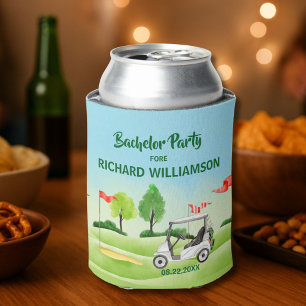 Mannen Bachelor Party Golf Thema Naam Datum Blikjeskoeler