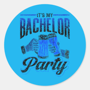 Mannen Bachelorfeest Bruid Bruidegom Team Uitvoeri Ronde Sticker