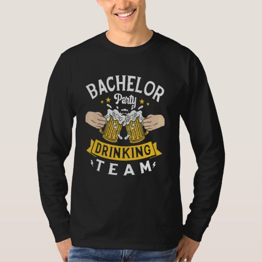 Mannen Bachelorfeest Drankteam Bier Drinker Eng T-shirt (Voorkant)