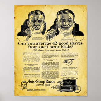 Mannen badkamer afdrukken - automatische lijnstraa poster
