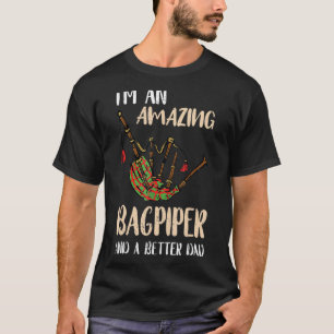 Mannen Bagpipe Amazing Dad Man Father Scottish Bag T-shirt