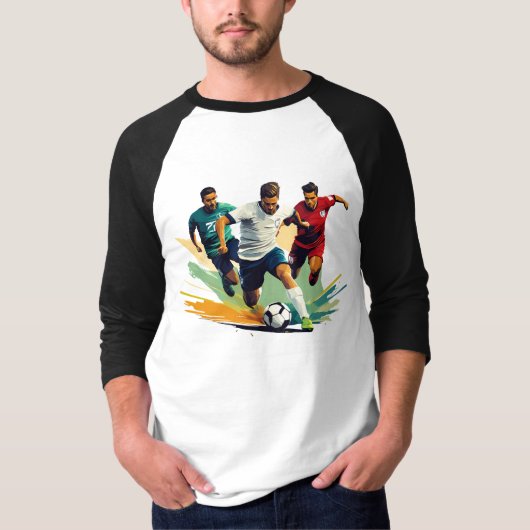 Mannen Basic 3/4 Sleeve Raglan T-Shirt (Voorkant)