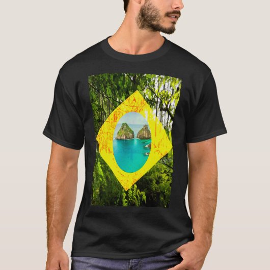 Mannen Basic Dark T-Shirt BRAZIL (Voorkant)