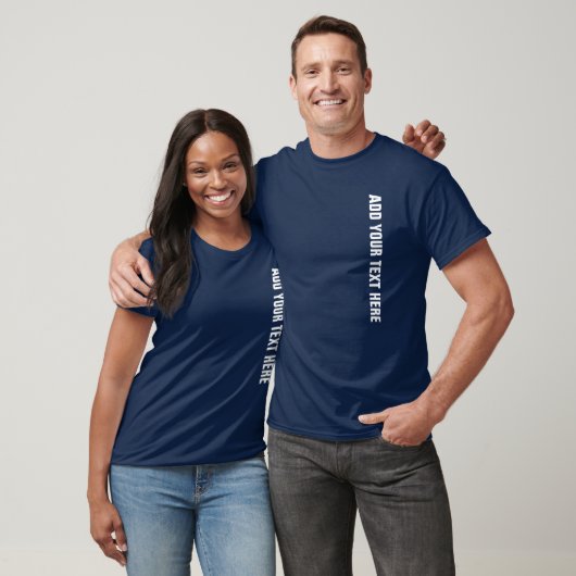 Mannen Basic Dark T-Shirts Custom Sjabloon Navy Bl (Unisex)