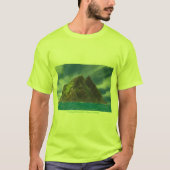 Mannen Basic Ringer T-shirt Wit-Groen (Voorkant)