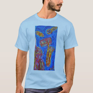 Mannen Basic T -Shirt -Cool Blue Jazz T-shirt
