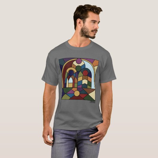 Mannen Basic T-Shirt met Colorblock (Voorkant volledig)