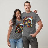 Mannen Basic T-Shirt met Colorblock (Unisex)
