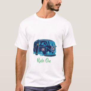 Mannen Basic T-Shirt, Witte rit op Van Hippie T-shirt