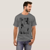 Mannen Basic T-shirt Zwart op Grijs - Art Series (Voorkant volledig)