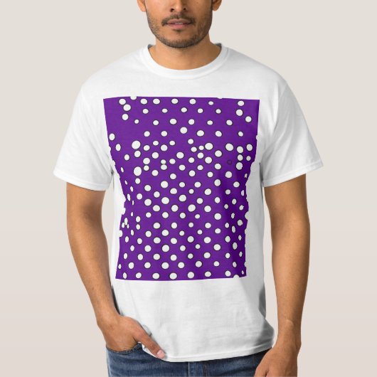 Mannen Basic T-Shpolka dot patroon paarse T-shirt (Voorkant)