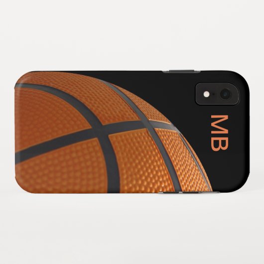 Mannen Basketball Monogram Style Case-Mate iPhone Case (Achterkant (horizontaal))