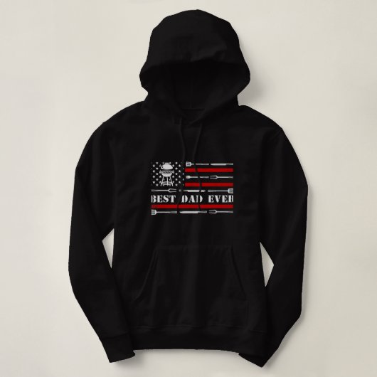 Mannen BBQ Grill Grilling Beste Pap Ooit Hoodie (Design voorkant)