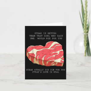 Mannen BBQ Hart Graphic Grappig Quote Single Meme Kaart