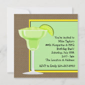 Mannen BBQ Margarita Beach Verjaardagsfeestje Uitn Kaart (Achterkant)