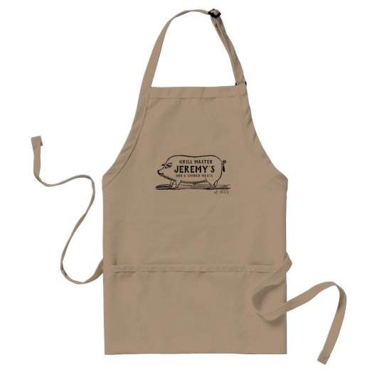 Mannen BBQ  Pig Personalized Grilling Apron Standaard Schort (Voorkant)