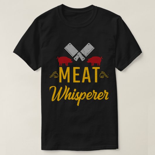 Mannen BBQ Vlees Whisperer Beef Barbecue Master T-shirt (Design voorkant)