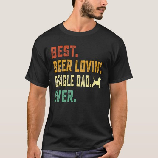 Mannen Beagle Dog Best Beer Loing Beagle Pap Fathe T-shirt (Voorkant)