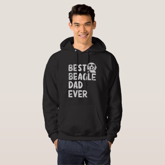 Mannen Beagle Pap Beste Beagle Pap Oog Dog Fathers Hoodie (Voorkant volledig)