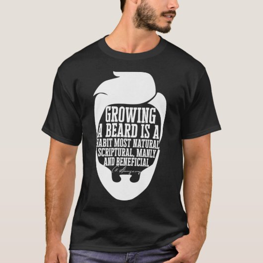 Mannen Beard Quote Graphic Charles Haddon Spurgeon T-shirt (Voorkant)