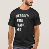 Mannen Bearded Bold Zwart Papa Vaders Eerste T T-shirt (Voorkant)