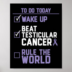 Mannen Beat Testiculaire Kanker Regeer De Wereld Poster