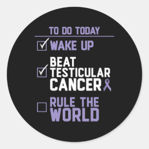 Mannen Beat Testiculaire Kanker Regeer De Wereld Ronde Sticker