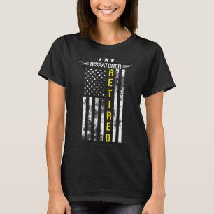 Mannen bejaarde zender 911 Amerikaanse vlag Thin Y T-shirt