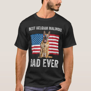 Mannen Belgische Malinois Vader Amerikaanse vlag B T-shirt
