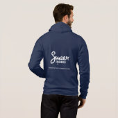 Mannen Bella+Canvas Full-Zip Hoodie - Blauw (Achterkant volledig)