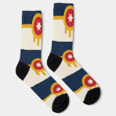 Mannen bemanningsleden sokken met de vlag van Tuls (Rechts)