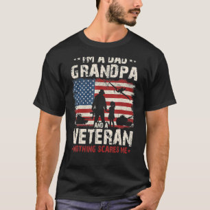 Mannen ben ik een pa opa en een veteraan Vaderdag T-shirt