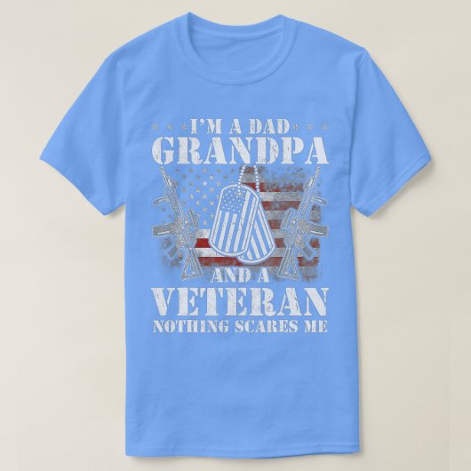 Mannen ben ik een pa opa Funny Veteran Vaderdag T-shirt (Design voorkant)