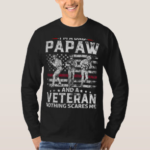 Mannen ben ik een pa Papaw Shirt Veteraan Vaderdag