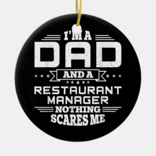 Mannen ben ik pa en een restaurantmanager. keramisch ornament