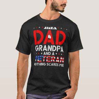 Mannen ben ik pa-opa en veteraan-veteraan-graan t-shirt