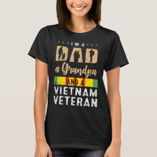 Mannen ben ik vader opa en Viëtteran Retro V T-shirt