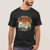 Mannen Best Beagle Pap Ever Retro Dog T-shirt (Voorkant)
