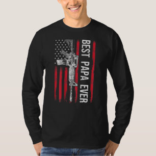 Mannen Best Papa Ever Pap Pistool Rights Ar-15 Ame T-shirt
