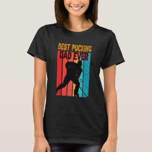 Mannen Best Pucking Papa Ever Vaderdag Hockey T-shirt